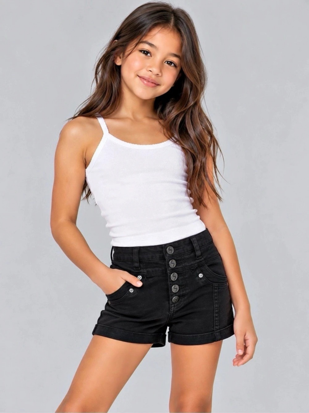 Stretch Denim Shorts